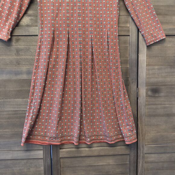 Max Studio Boho Modest Preppy Church ALine Dress‎ Size XS Stretch 3/4 Sleeves - Picture 6 of 14